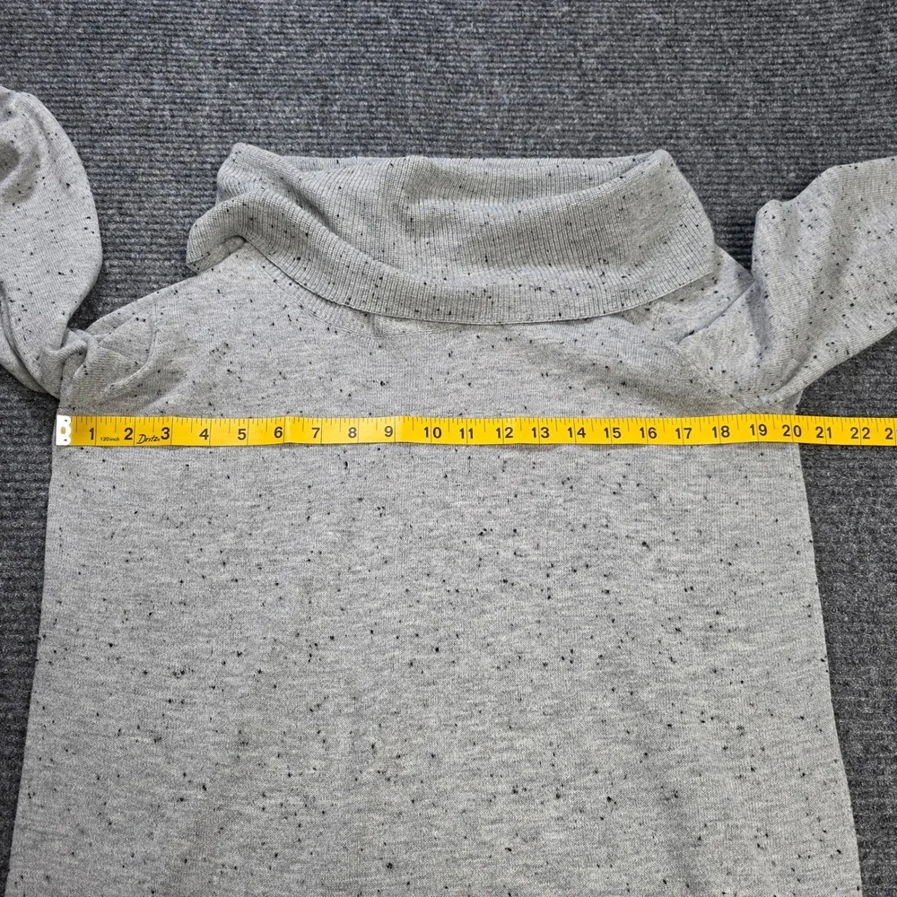 LOFT Speckled Cowl Neck Knit Sweater Women's Size Large‎ Gray Black Long Sleeve